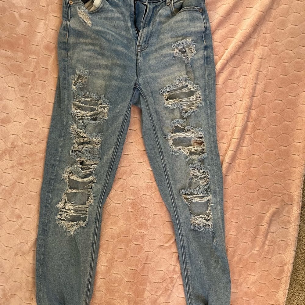 American Eagle Outfitters Blue Skinny Jeans Distressed Style